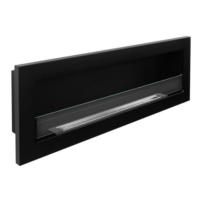 Chimenea de bioetanol - Livorno 120 - Negra - Ecológica - Fácil instalación - Diseño elegante