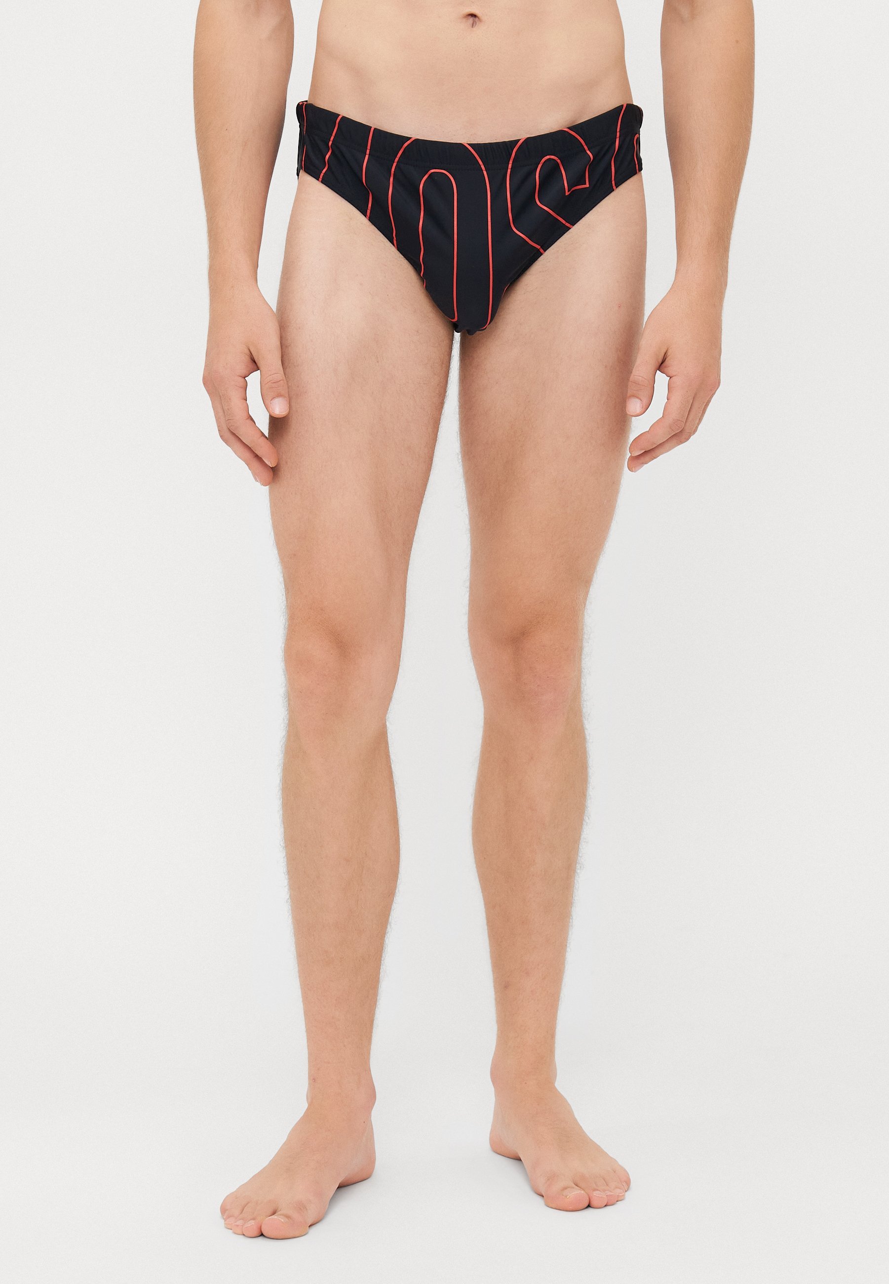 Slip da bagno MOSCHINO SWIM RUBBER LOGO - multicolore nero