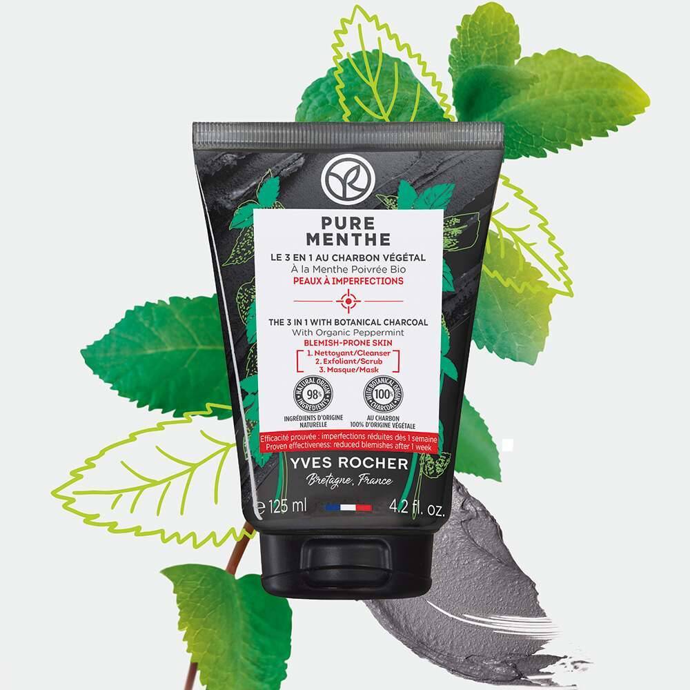 Limpador, Esfoliante e Máscara de Carvão 3 em 1