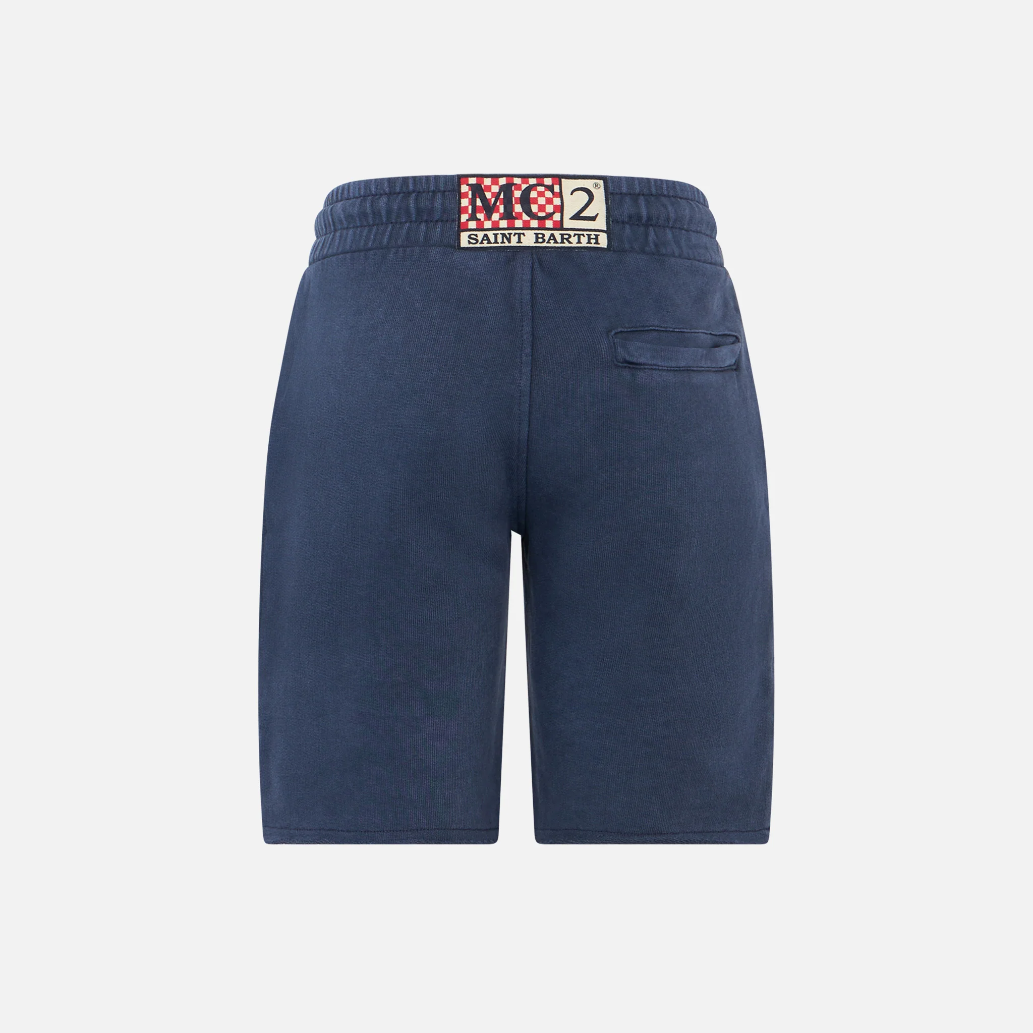 Blaue Fleece-Bermudas für Jungen mit Tasche