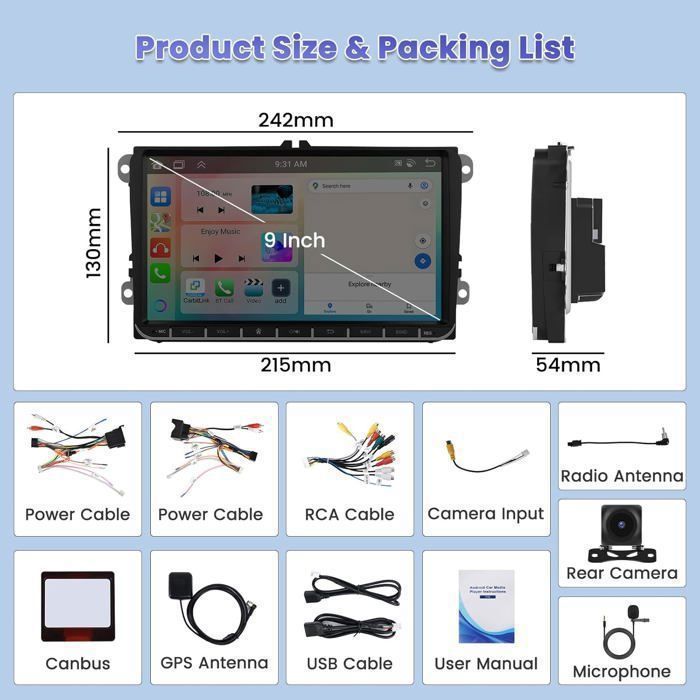 Android 15 autoradio voor VW/SEAT/SKODA - 9