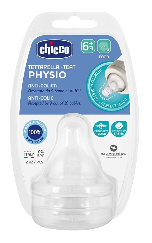 CHICCO Chicco Perfect5 Anti-Kolik Silikonsauger für Babys ab 6 Monaten, 2 Stück