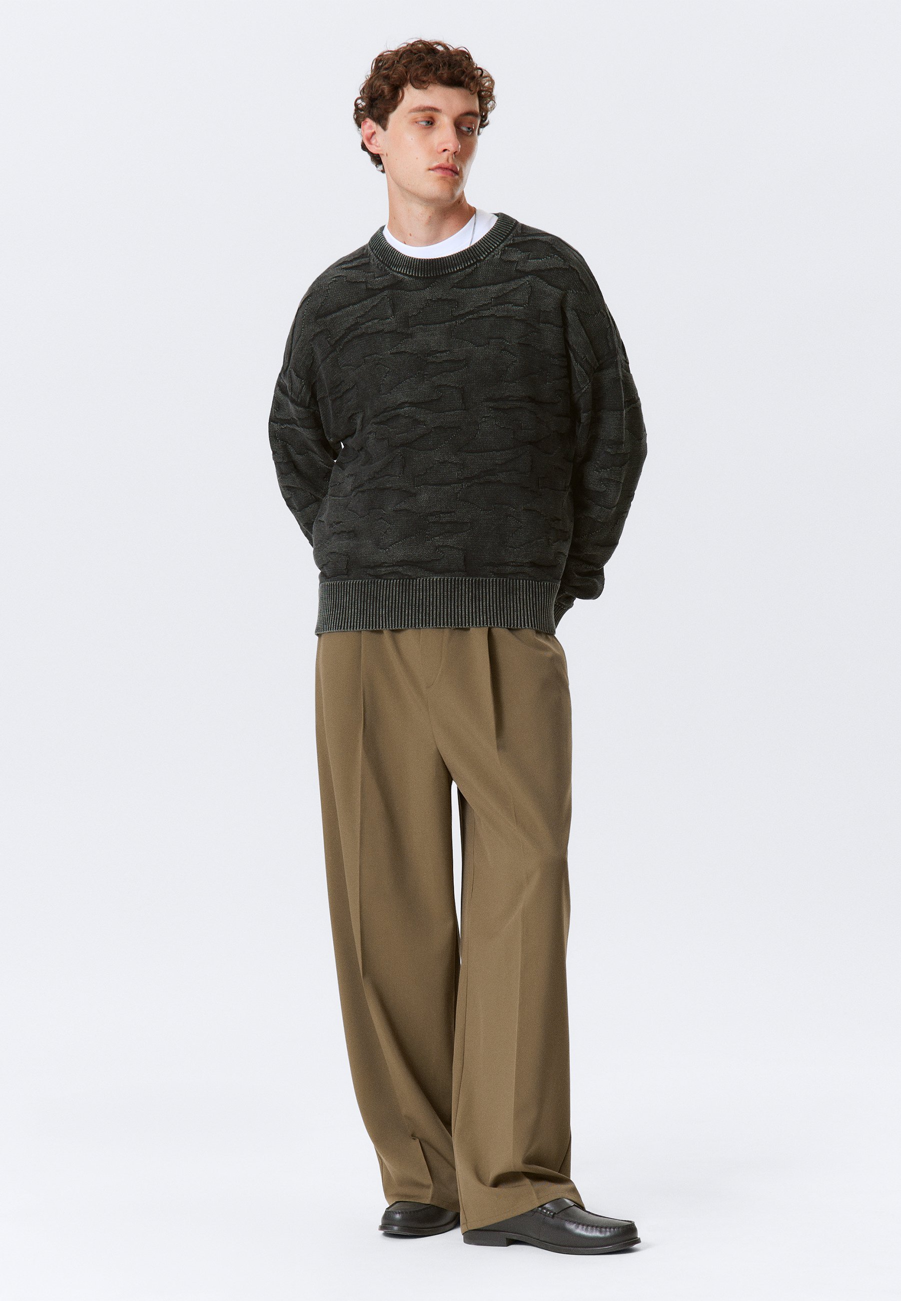 Weekday BOXY GRAPHIC - Pulóver - fekete struktúra