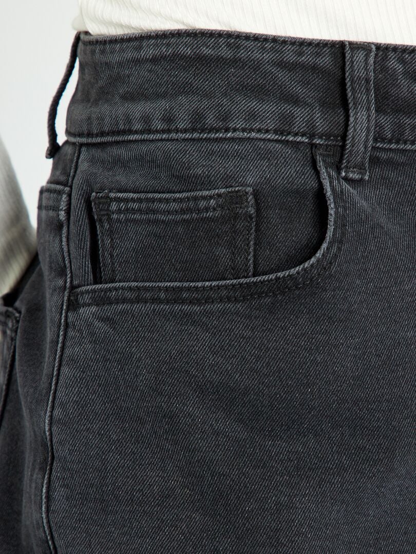 Calça jeans Mom de cintura super alta - L30 - PRETA