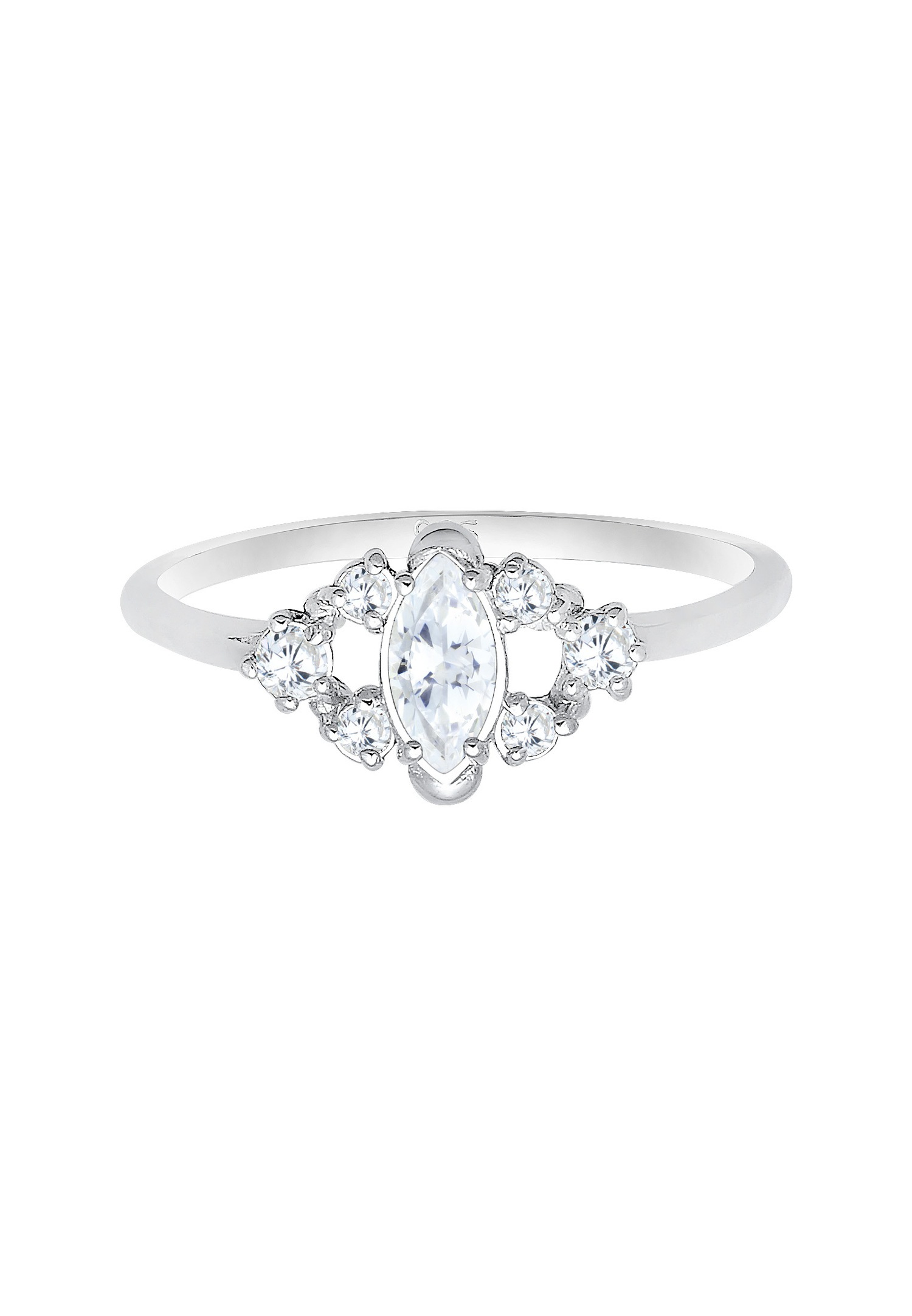 Elli Femme Motif Floral Ludique avec des Cristaux de Zircone en Argent Sterling 925 Sterling