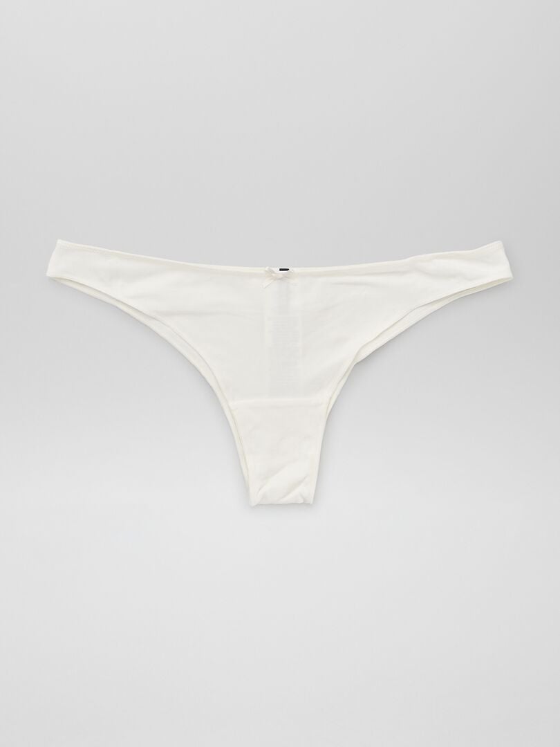 Set van 3 elastische katoenen Braziliaanse slips - grijs