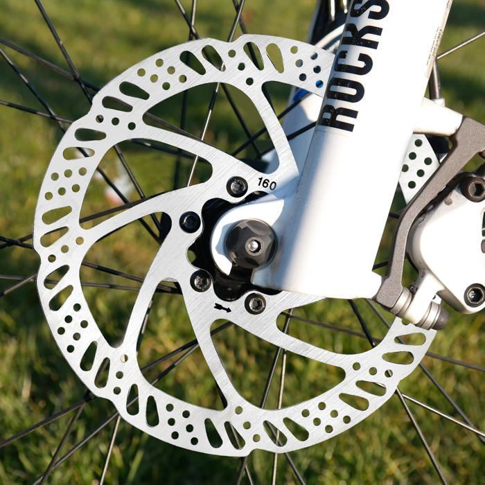 2 pièces - disque de frein de vélo - 160 mm - Résistant à l'usure - Argent - Convient aux vélos de route et de montagne