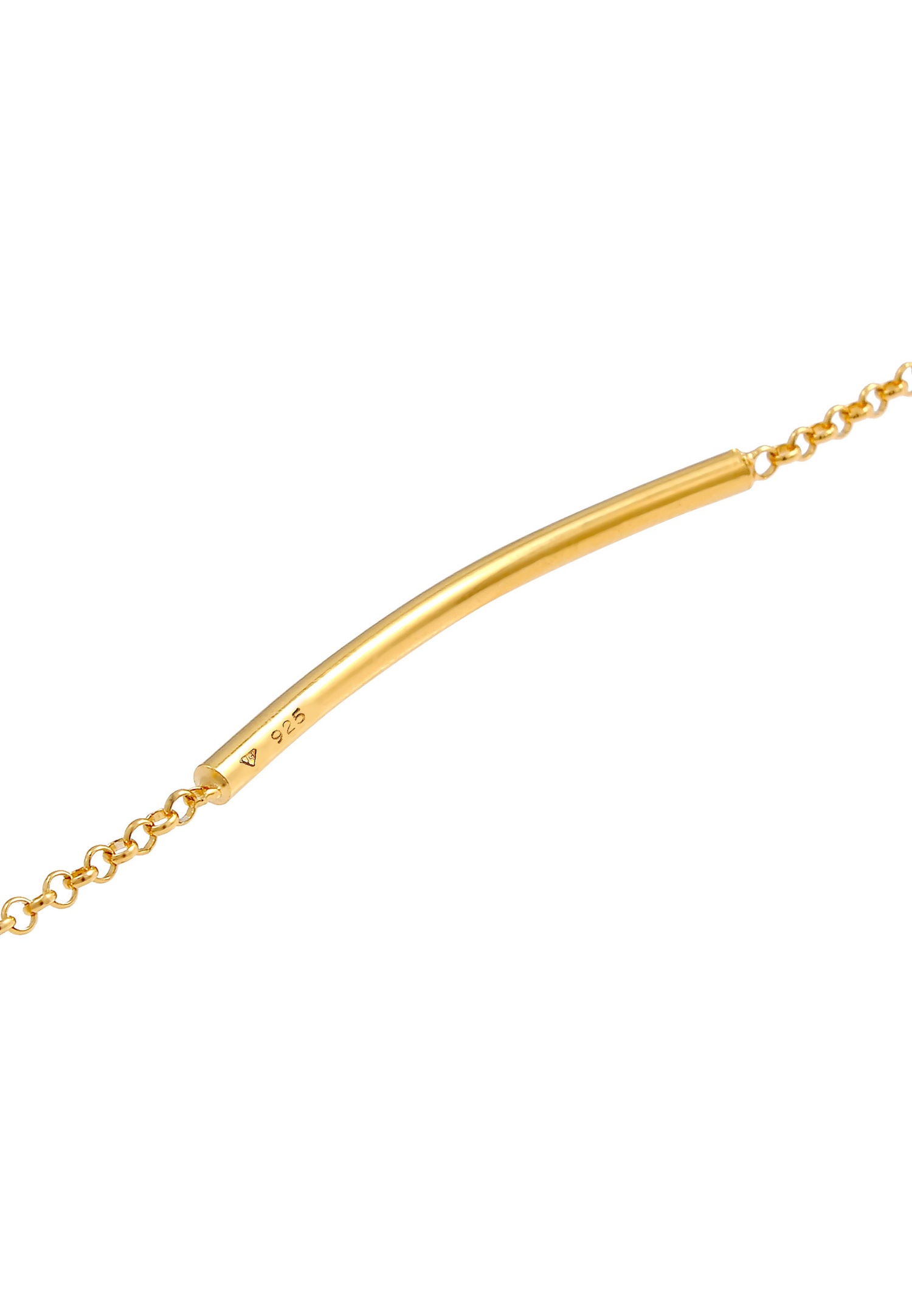 Elli Chaîne de pois pour dames Geo Look Minimal Basic en argent sterling 925