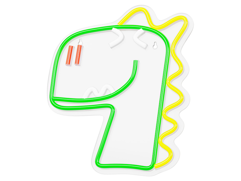 Kinkiet neonowy dziecięcy Dino LED zielony