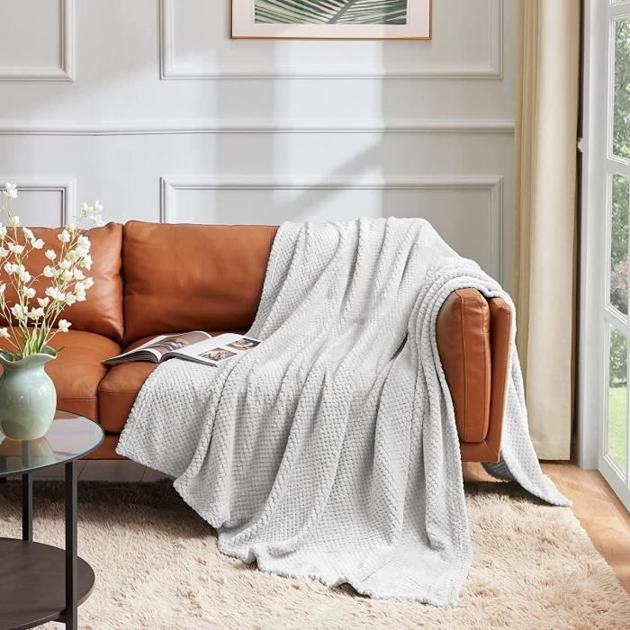 Manta polar - FREOSEN - Gris 150x200cm - Suave y duradera - Para todas las estaciones