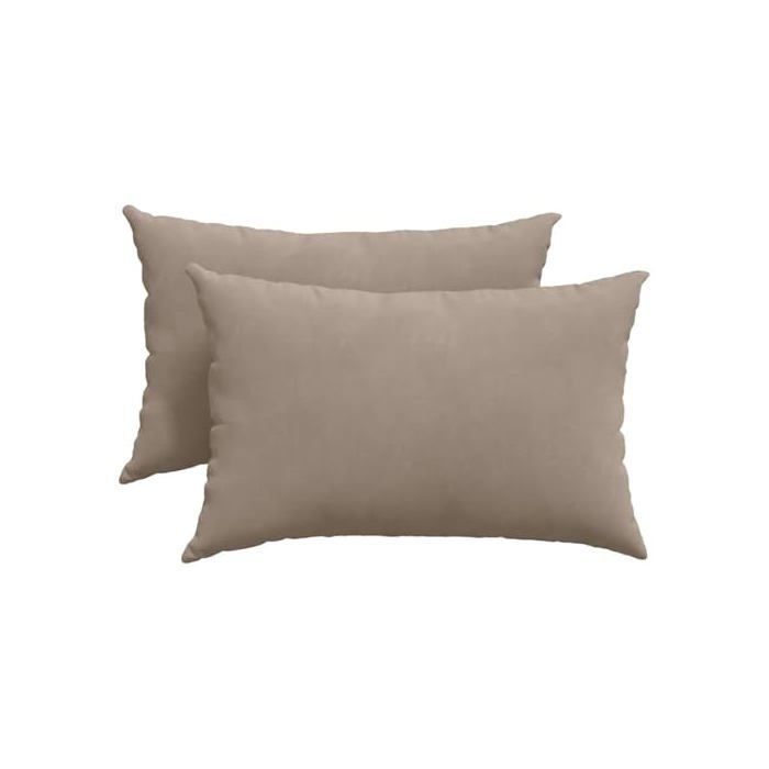 Almofadas de sofá em tecido - vidaXL - 60x40 cm - Taupe - Capas removíveis - Enchimento de poliéster - Laváveis na máquina