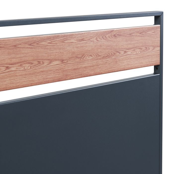 Contenitore per rifiuti Uusikaupunki in acciaio zincato, 120 x 83 x 11 cm, effetto legno antracite