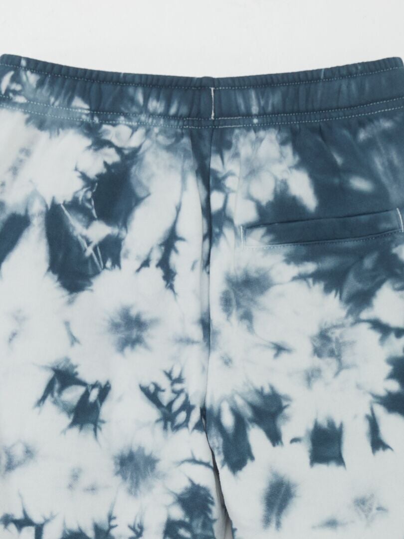 Pantalones deportivos de felpa con estampado tie-dye - AZUL