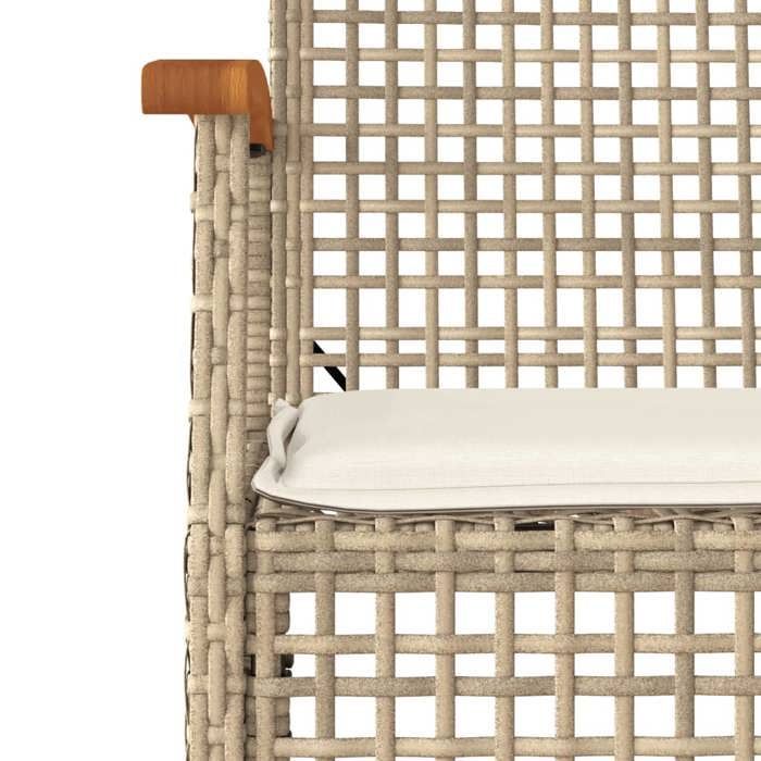 Conjunto de comedor de jardín de ratán sintético - BURKE - 5 piezas - Beige - Resistente a los rayos UV - Mesa 140x70x74 cm