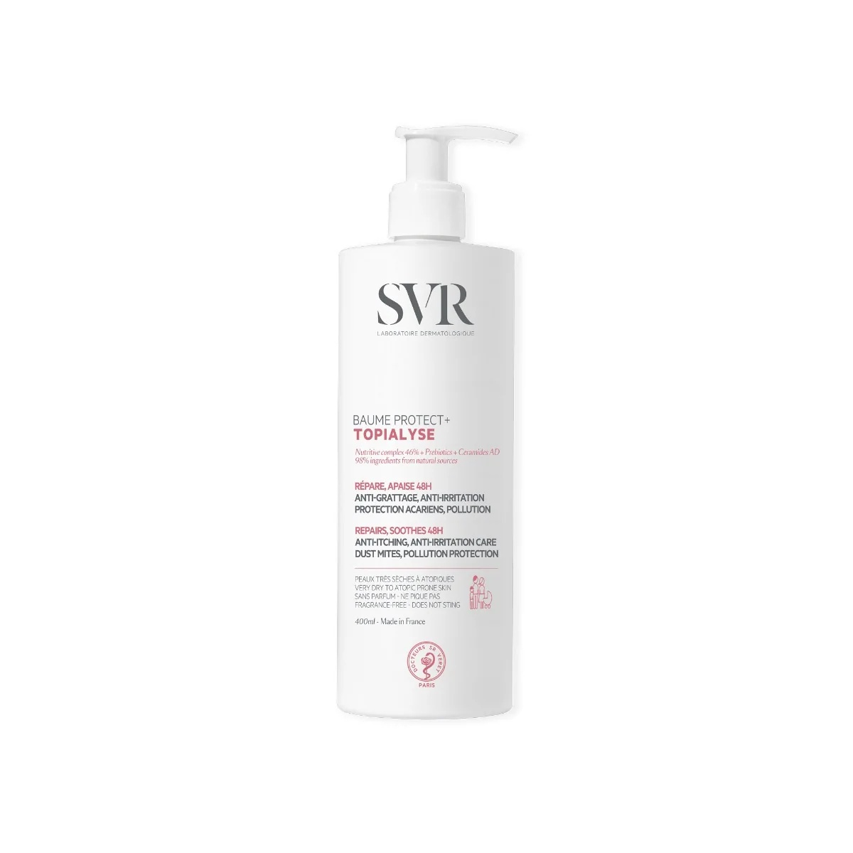 SVR Topialyse Baume Protect 400 ml Nieuwe formule Verzachtende werking