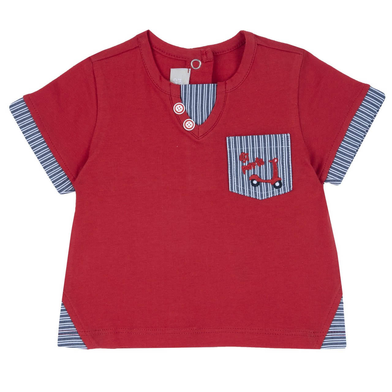 Gestreiftes T-Shirt mit Tasche
