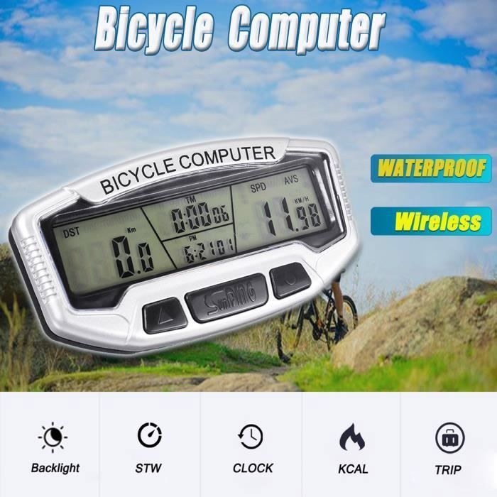 Velocímetro TEMPSA para bicicletas, odómetro, ordenador impermeable, reloj, retroiluminación.
