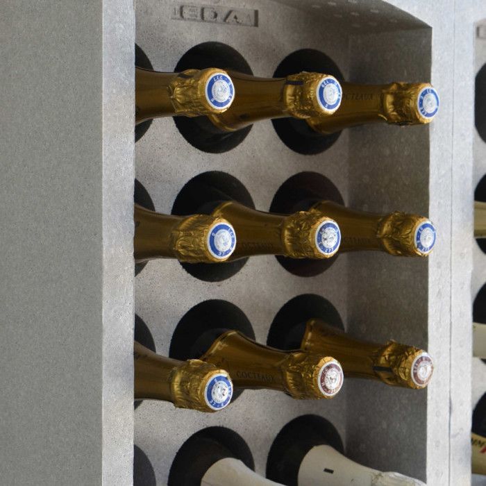 Casier à bouteilles - EDA - 12 cases - Gris - Polystyrène - Intérieur
