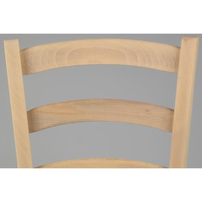 Tommychairs - Set of 4 VENEZIA kitchen chairs, sturdy frame in untreated polished beech wood, 100% natural, and wooden seat