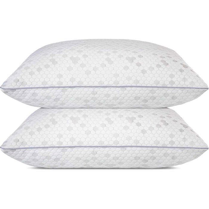 Almohada de espuma viscoelástica de 50x70 cm, juego de 2 almohadas cervicales ergonómicas de espuma viscoelástica para el dolor de cuello.