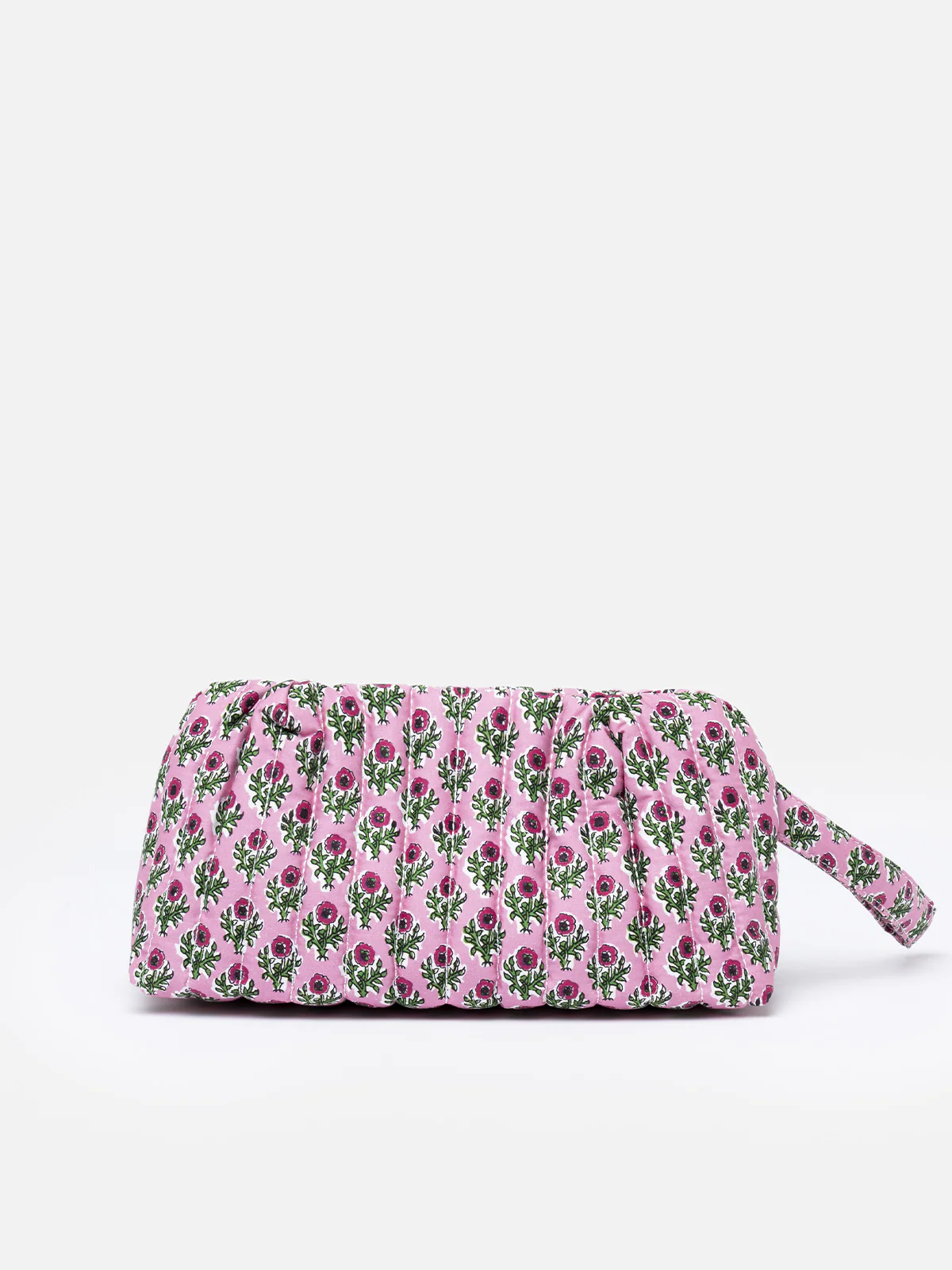 Klein gewatteerd clutch-tasje met bloemenapplicatie
