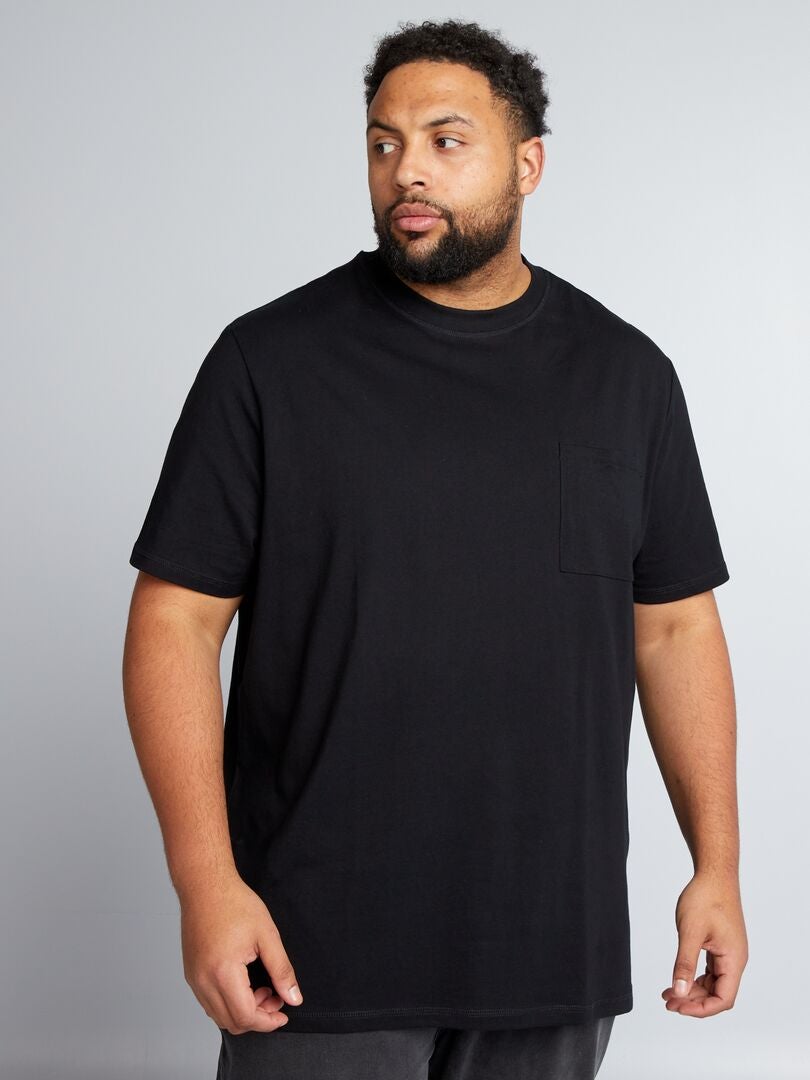 Camiseta lisa de malha - preta