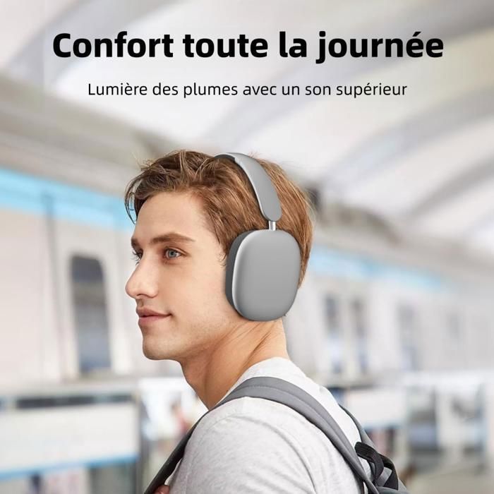 Cuffie wireless - FINGERTIME - Bluetooth 5.4 - Autonomia della batteria di 80 ore - Cancellazione del rumore ANC - QuietComfort - Nero