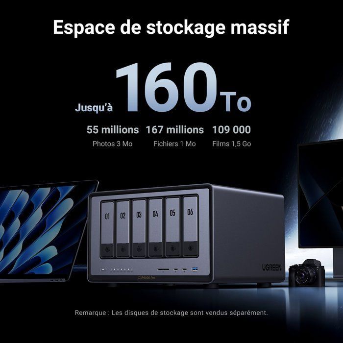 Servidor NAS - UGREEN - DXP6800 Pro - 6 baias - 8 GB