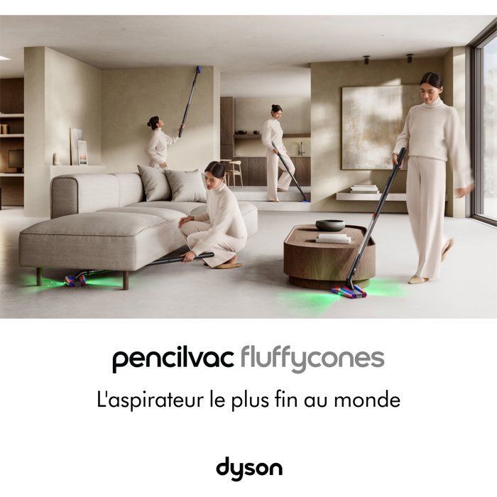 DYSON PENCILVAC Fluffycones - Aspirapolvere a bastone senza fili - Leggero e maneggevole - Spazzola multidirezionale - Peso 1,8 kg