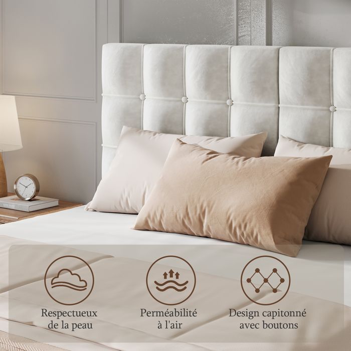 HavenlyHome bed van 180x200 cm, gestoffeerd bed, fluwelen hoofdbord, tweepersoonsbed met lattenbodem, bed voor 2 volwassenen