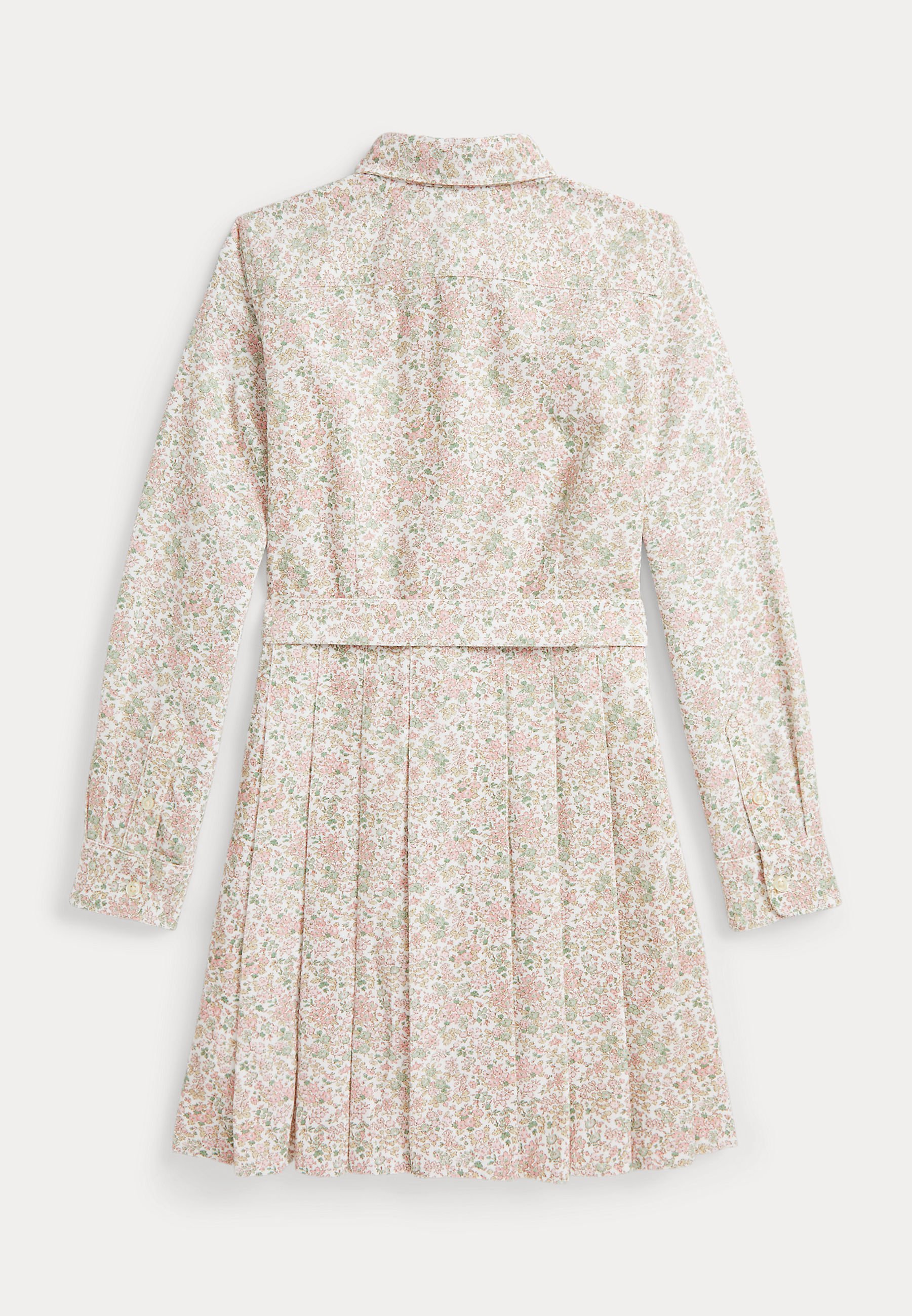 Robe-chemise en velours côtelé de coton à fleurs avec ceinture Polo Ralph Lauren - Carolan Nevis/rose