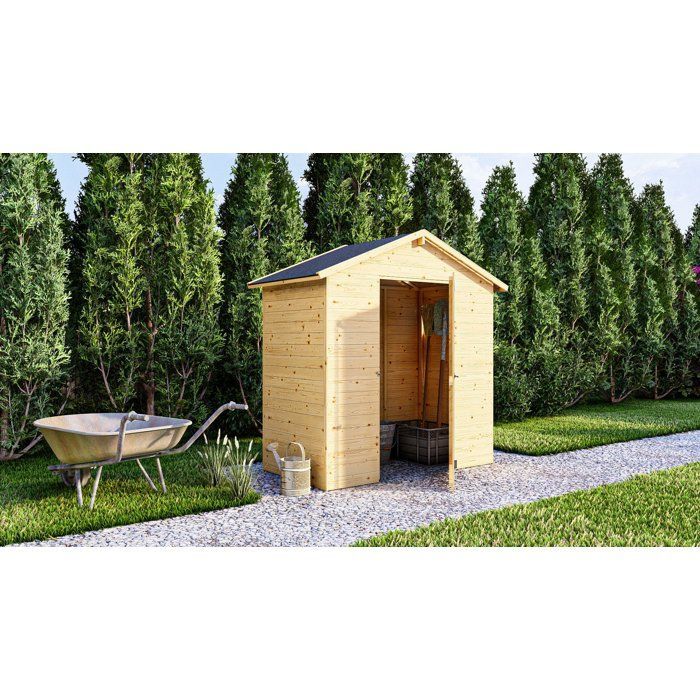 Casetta da giardino in legno - Pino non trattato - 1,86 m² - Pannelli da 12 mm