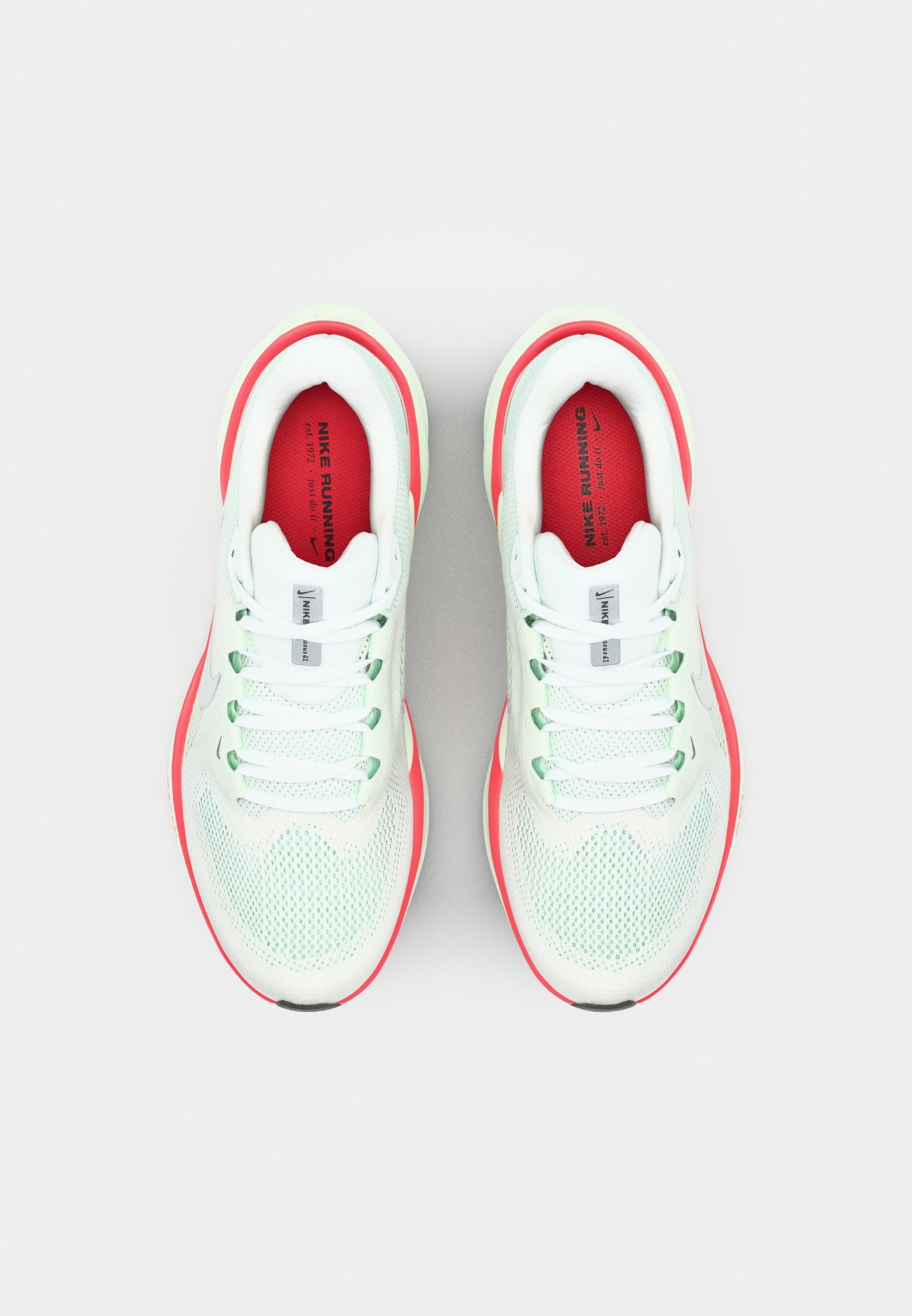Nike Performance AIR ZOOM PEGASUS 41 - Hardloopschoenen voor op de weg - wit/metallic zilver/lichtgroen/felrood/zwart
