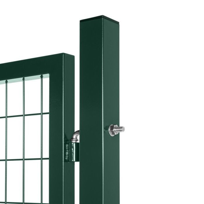 Puerta de malla de acero galvanizado, malla de 100 x 50 mm, 1,20 m x 1,50 m, verde.