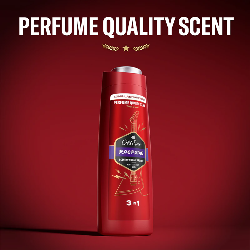 Old Spice RockStar douchegel voor mannen, voor gezicht, lichaam en haar.