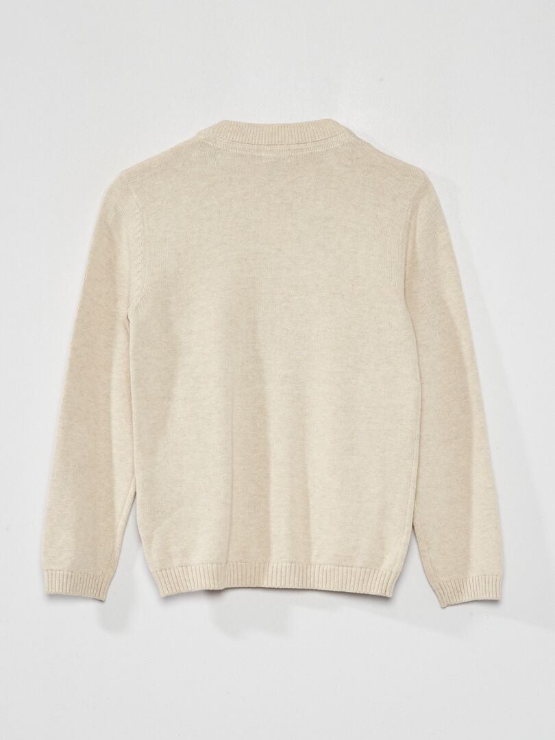 Gebreid vest met ritssluiting - BEIGE