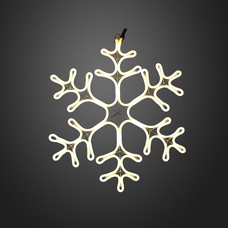 Insegna luminosa IT a forma di fiocco di neve, 57x51 cm, neon bianco caldo