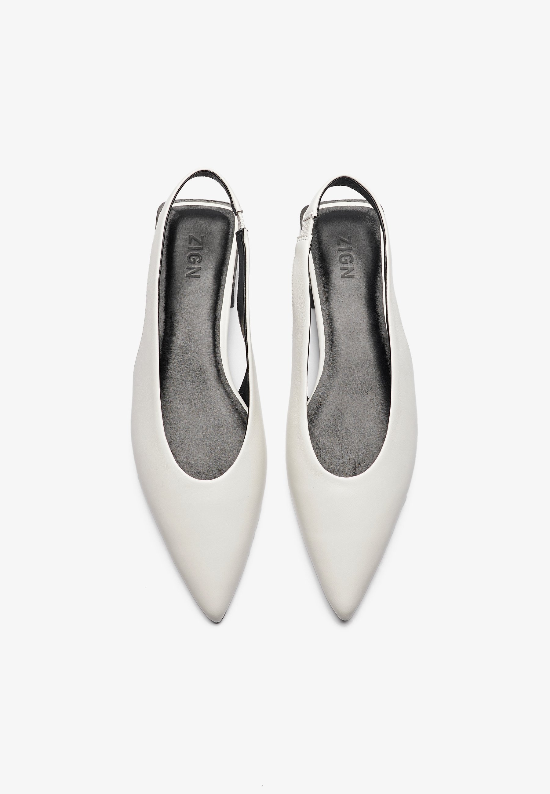 Zign LEATHER - Ballerine - bianco sporco