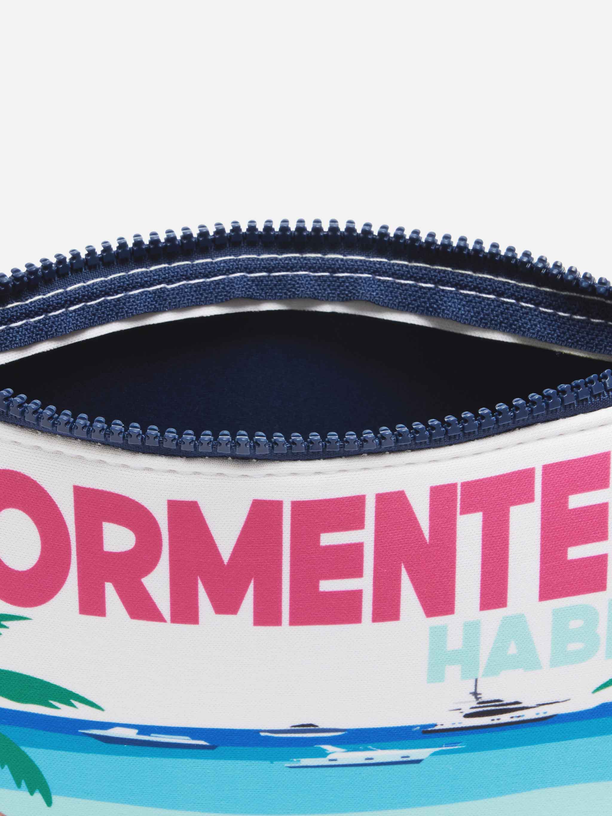 Aline Scuba Clutch mit Formentera-Postkartenmotiv