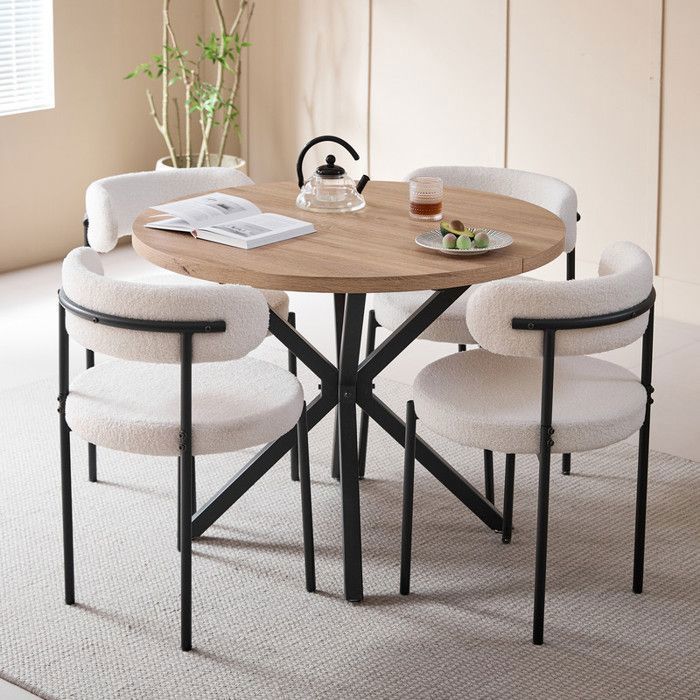 Set of 4 chairs - Contemporary dining chairs - Metal chair - W 50cm x D 50cm x H 79cm - White