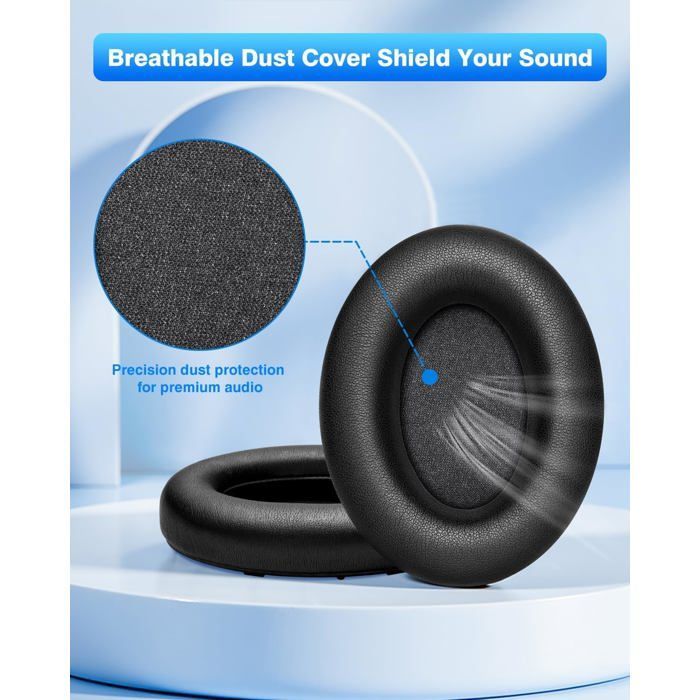 Almohadillas para auriculares supraaurales Sony WH-1000XM3 (WH1000XM3), almohadillas de espuma con espuma viscoelástica aislante del sonido, color negro.