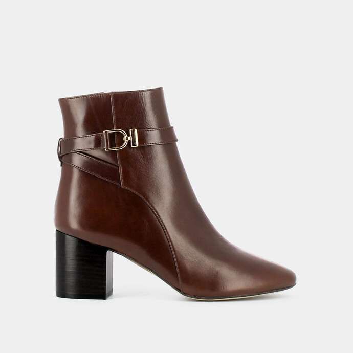 Bottines à talons  en cuir marron