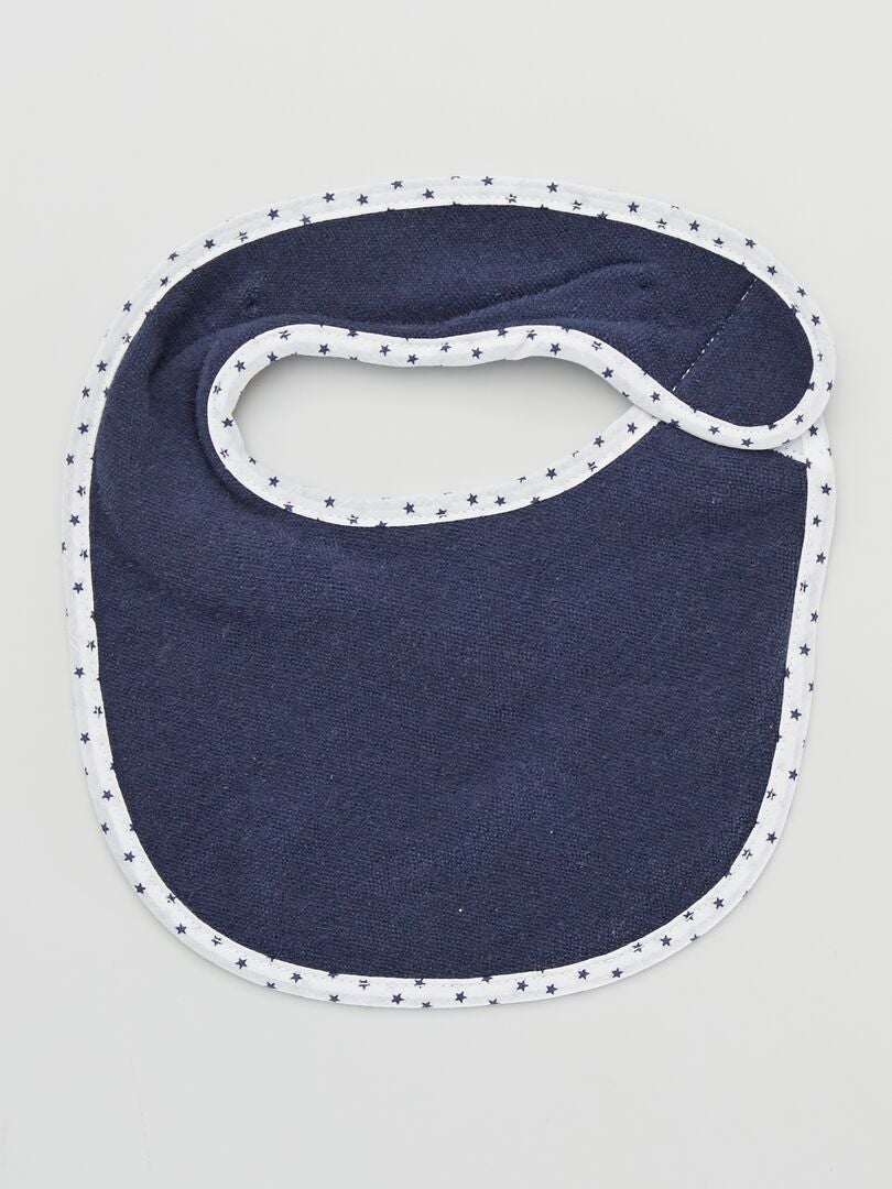 Set van 7 badstof slabbetjes met afscheurranden - BLAUW