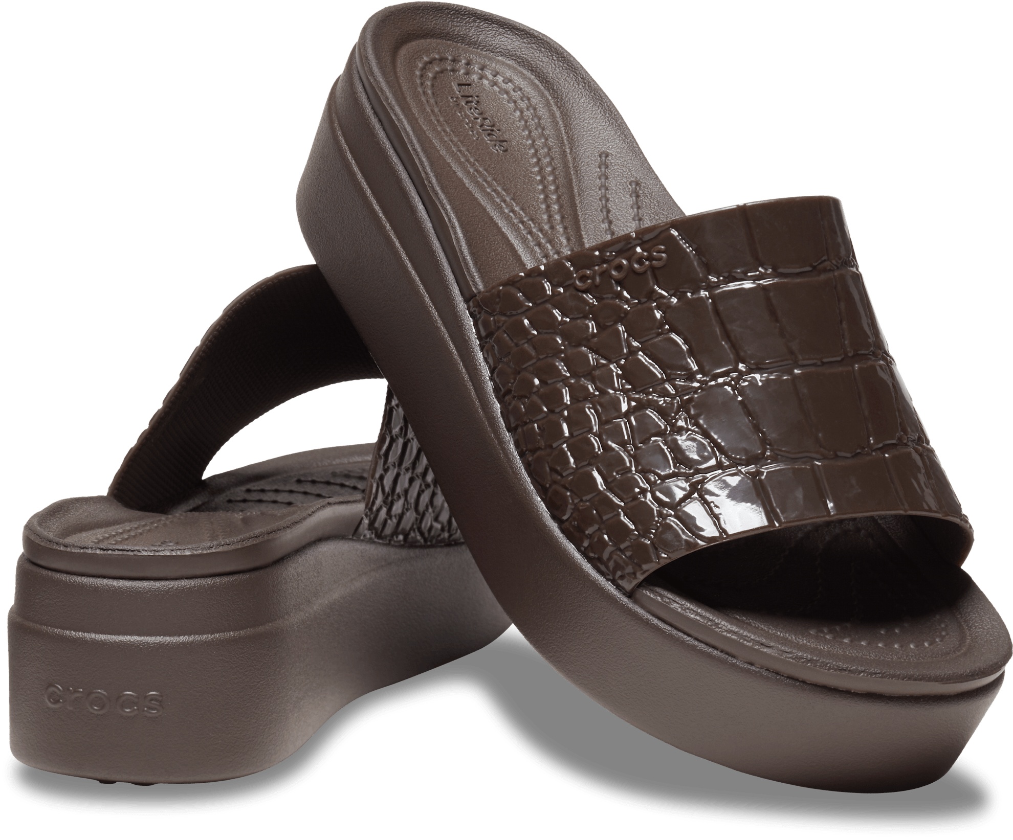 Brooklyn Croco Shine Slide