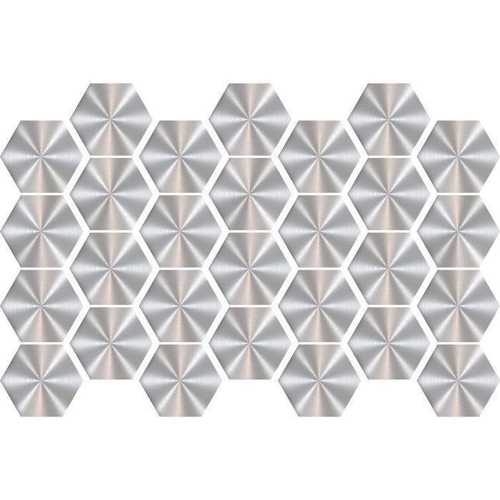 Sticker Mural Carrelage adhésif Cuisine Salle de Bain - CARREAUX DE CIMENT HEXAGONES GRIS ACIER - 28stickershexagones15x13,5cm