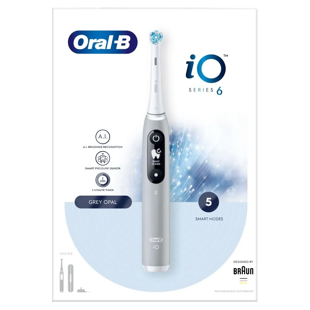 Oral-B Io Szczoteczka Elektryczna Series 6 Grey z Technologią Magnetyczną