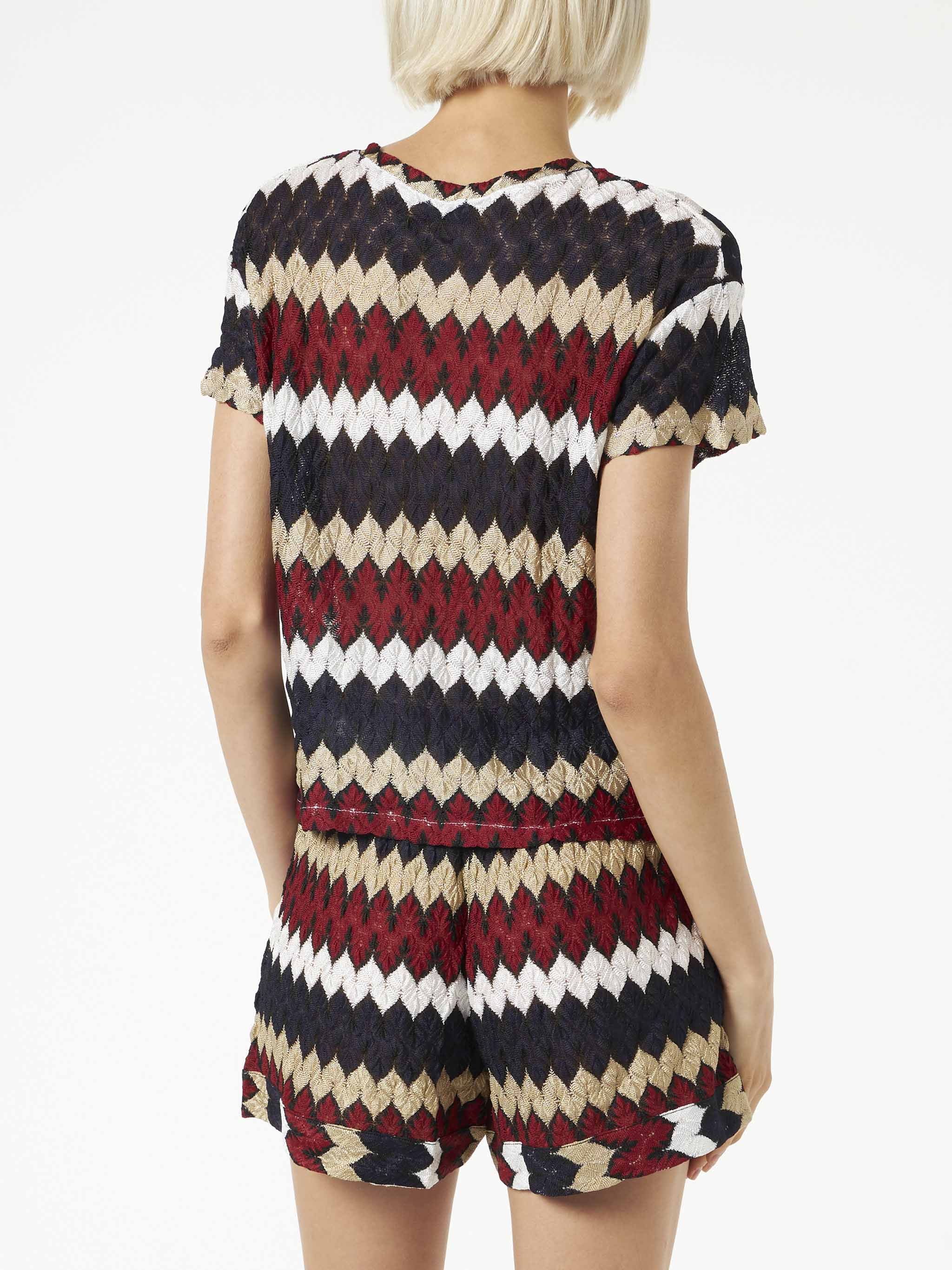 Bordo pleteni top s uzorkom chevron