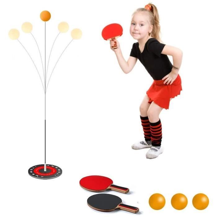 Entraîneur De Tennis De Table,Ensemble de raquettes de tennis de table avec 2tiges élastiques souples pour les loisirs et les