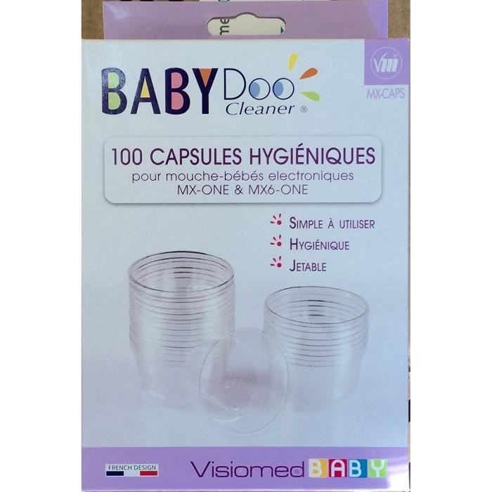 Visiomed - BABYDOO Cleaner Baby Nasal Aspirator MX ONE + BABYDOO Cleaner Nasal Aspirator Tips Boxes of 100 Hygienic Capsules