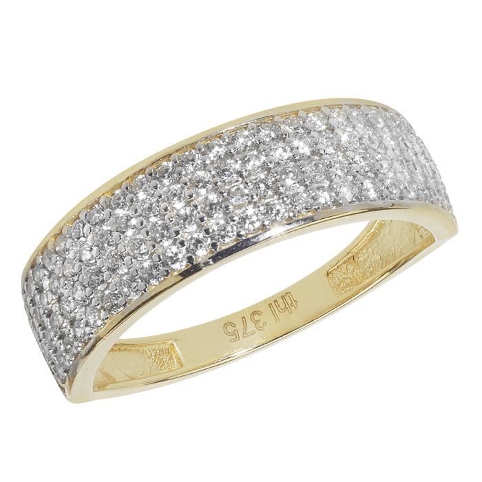 Bague Femme Or 375-1000 avec Oxyde de Zirconium 37820